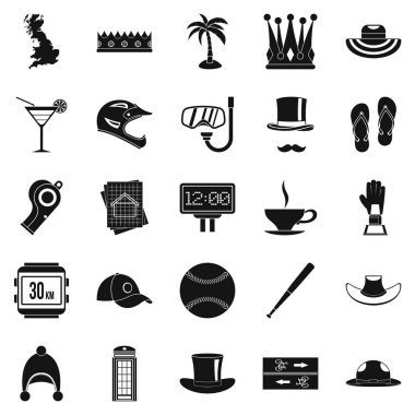 Kapak Icons set, basit tarzı