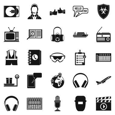 Yüksek sesle müzik Icons set, basit tarzı