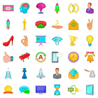 Icons set eğitim, karikatür tarzı