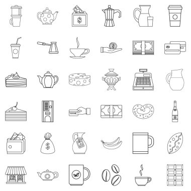 Cezve Icons set, anahat stili