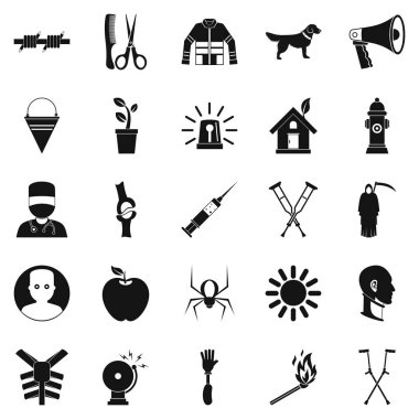 İyilik Icons set, basit tarzı