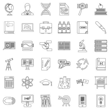 Öğretmen Icons set, anahat stili