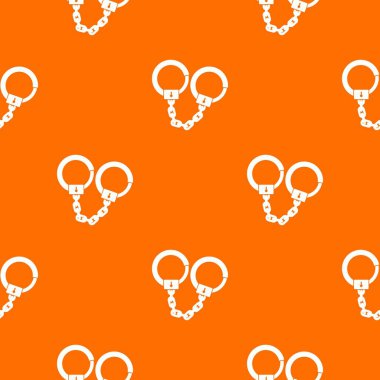 Desen tekrar sorunsuz herhangi bir tasarım için turuncu renkte kelepçe. Vektör geometrik çizim