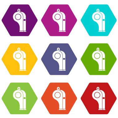 Simge kümesi renk altı yüzlü ıslık