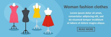 Kadın moda giysiler afiş yatay kavramı