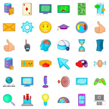 Oyun Icons set, karikatür tarzı