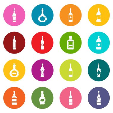 Çok renk ayarla şişe formları simgeler