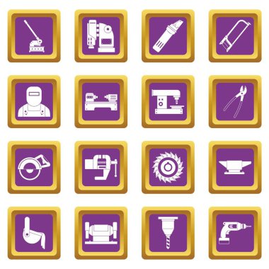 Metal çalışma simgeleri mor ayarla