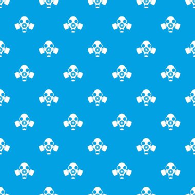 Siyah gaz maskesi desen kesintisiz mavi