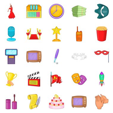 Hobi Icons set, karikatür tarzı