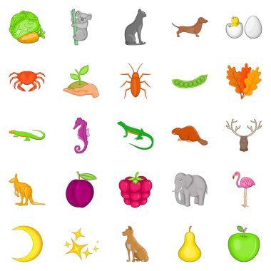 Atmosfer Icons set, karikatür tarzı