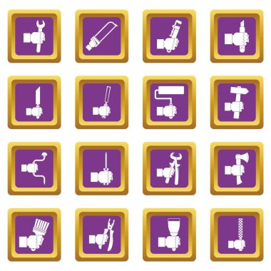 El aracı Icons mor set