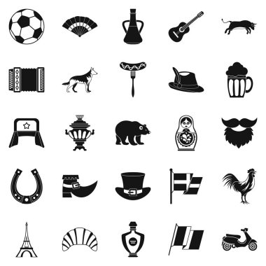 Eyfel Kulesi Icons set, basit tarzı