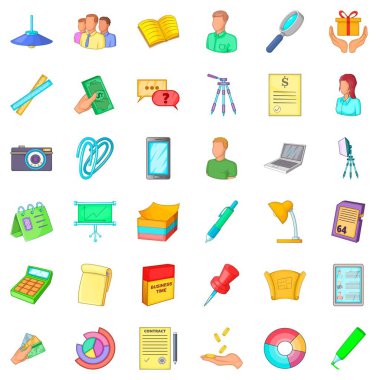 İş takım simgeler ayarla, tarzı çizgi film