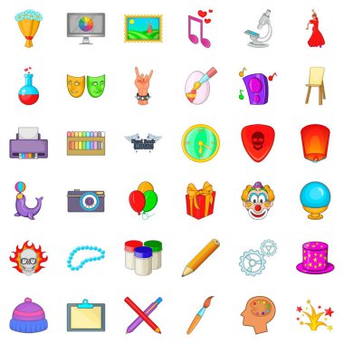 Yazdırma Icons set, karikatür tarzı