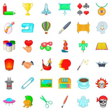 Sanat Icons set, karikatür tarzı