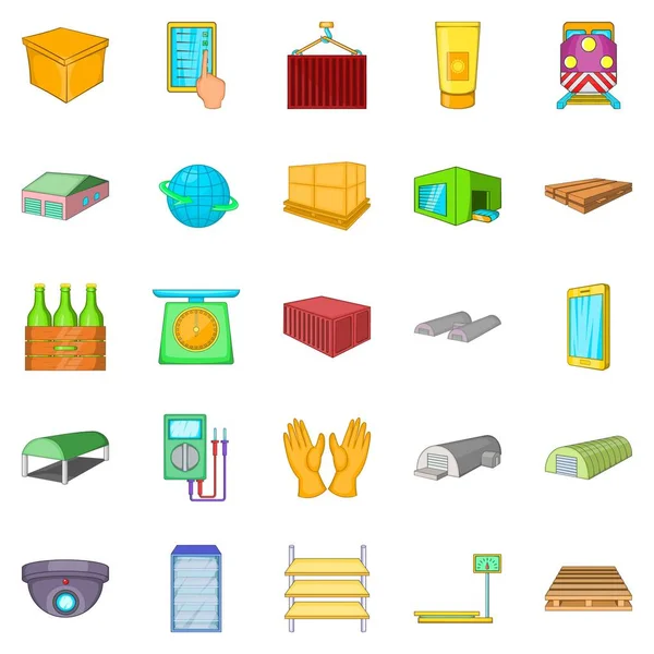 Conjunto de iconos de reserva, estilo de dibujos animados — Vector de stock