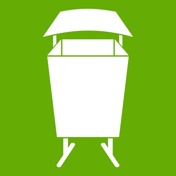 Litter waste bin icon green — Stock Vector