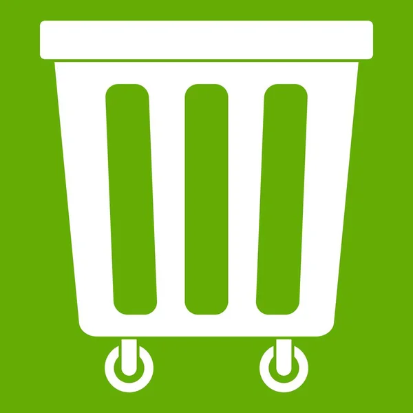 Poubelle extérieure en plastique icône verte — Image vectorielle