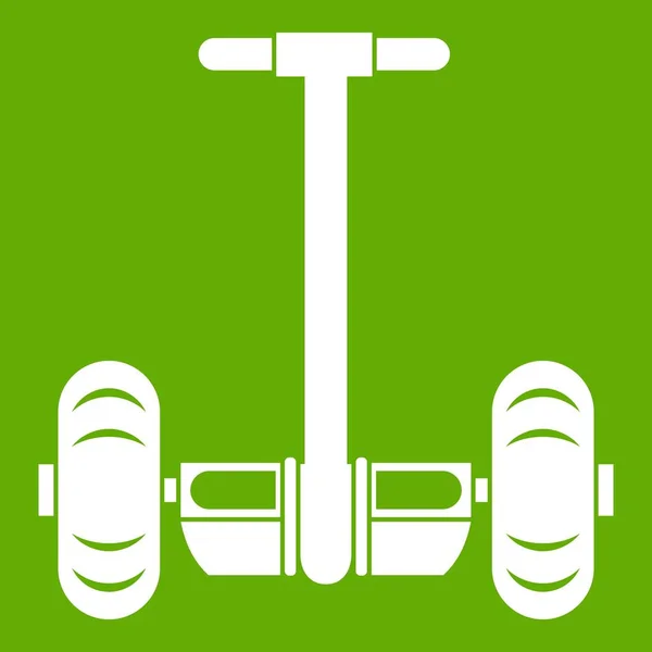 Icono de vehículo con batería de dos ruedas verde — Vector de stock