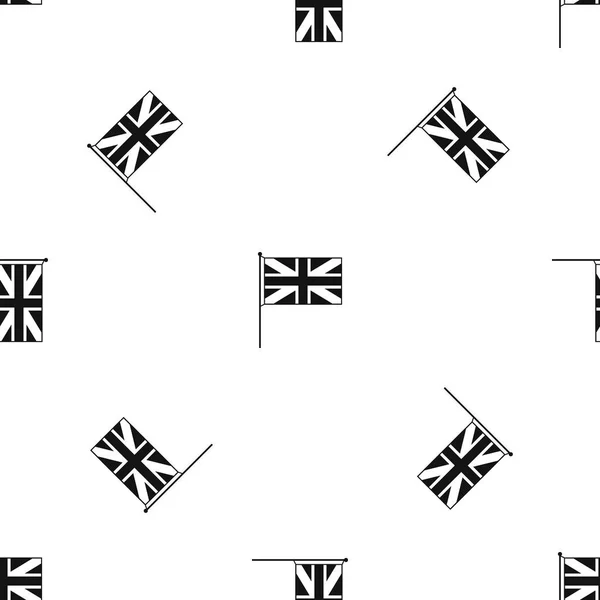 Britse vlag patroon naadloos zwart — Stockvector