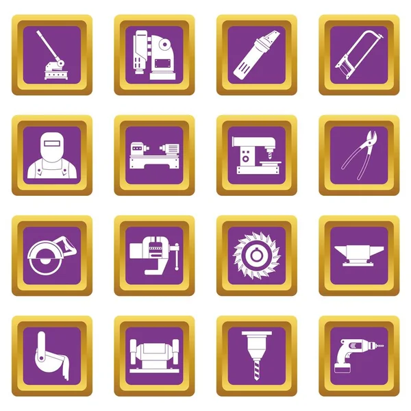 Metal çalışma simgeleri mor ayarla