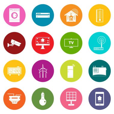 Akıllı ev simgeleri çok renk ayarla