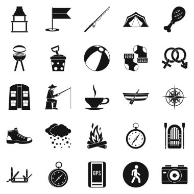 Babası Icons set, basit tarzı