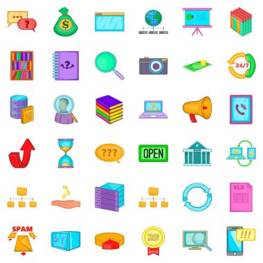 Veritabanı Icons set, karikatür tarzı