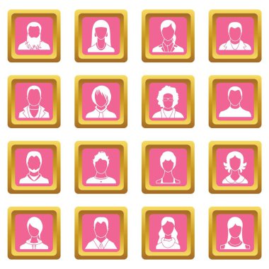 Avatarlar Icons set pembe