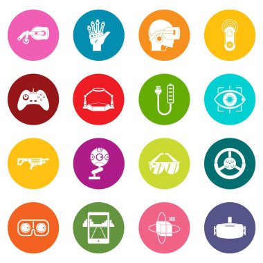 Sanal gerçeklik simgeleri çok renk ayarla