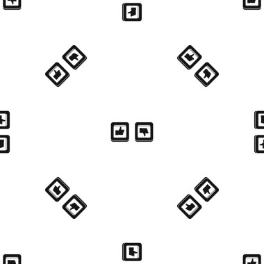 İşaretler, yukarı ve aşağı kareler desen sorunsuz siyah el