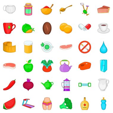 Koşu bandı Icons set, karikatür tarzı