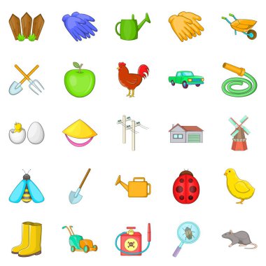 Tarım Icons set, karikatür tarzı