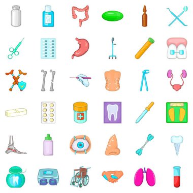 Hastalık Icons set, karikatür tarzı