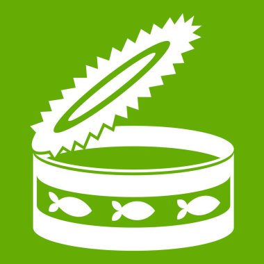 Konserve kedi simgesi yeşil