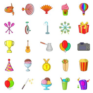 Performans Icons set, karikatür tarzı