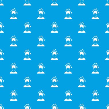 Düşme ile kırmızı adam grafik üzerinde kafa desen kesintisiz mavi