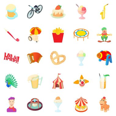 Sevinçli Icons set, karikatür tarzı