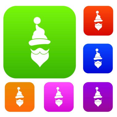 Noel Baba şapkası, bıyık ve sakal, basit tarzı