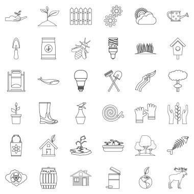 Dünya Icons set, anahat stili