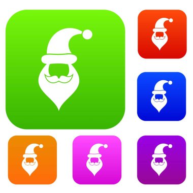 Noel Baba şapkası, bıyık ve sakal, basit tarzı