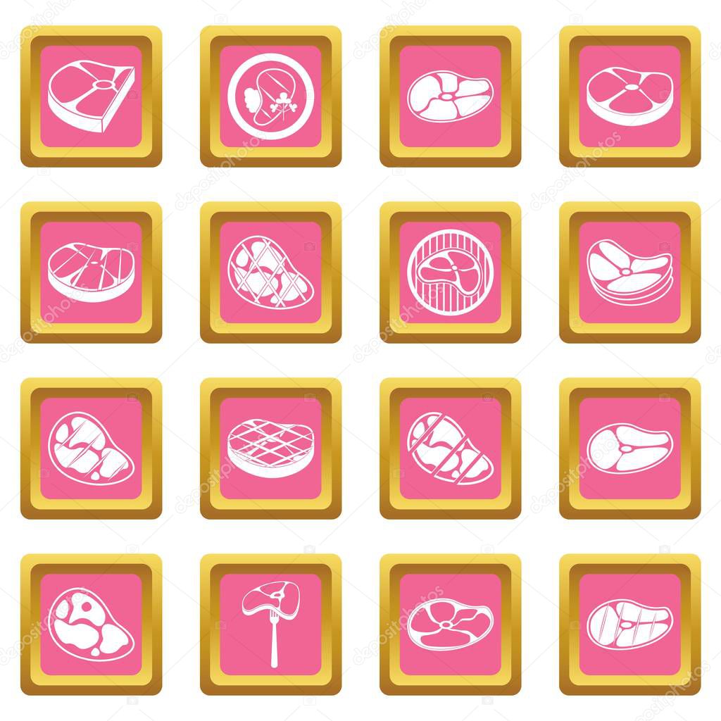 Steak icons pink
