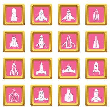 Roket simgeler pembe