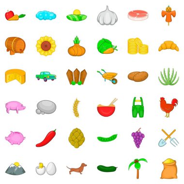 Sebze Icons set, karikatür tarzı