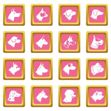 Köpek simgeler pembe