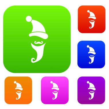 Noel Baba şapkası, bıyık ve sakal, basit tarzı