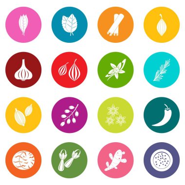 Birçok renk kümesi simgeleri baharat