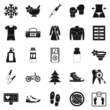 Vücut şekli Icons set, basit tarzı