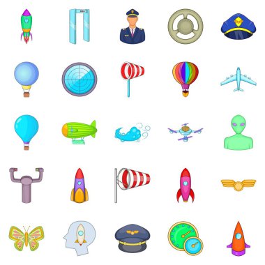 Icons set alighting, karikatür tarzı